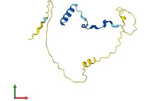 AlphaFold protein structure predicition of Human Recombinant PNRC2 Protein, UniprotID Q9NPJ4