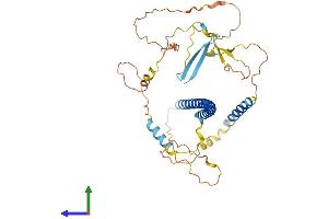 AlphaFold protein structure predicition of Mouse Recombinant Mcidas Protein, UniprotID Q3UZ45 (Multicilin Protein (AA 1-379) (His tag))