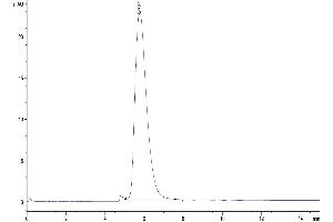 Size-exclusion chromatography-High Pressure Liquid Chromatography (SEC-HPLC) image for Angiotensin I Converting Enzyme 2 (ACE2) (AA 18-739) protein (His-Avi Tag,Biotin) (ABIN7273790)