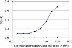 Sandwich ELISA detection sensitivity ranging from 1 ng/mL to 100 ng/mL. (ARHGDIA (人) Matched Antibody Pair)