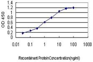 Detection limit for recombinant GST tagged FBLIM1 is approximately 0. (FBLIM1 抗体  (AA 270-373))