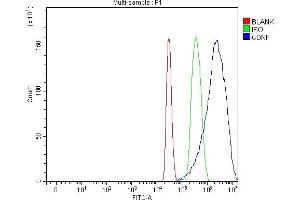Flow Cytometry analysis of HEPA1-6 cells using anti-Cdnf antibody (ABIN7600890).