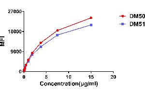 Affinity ranking of different Rabbit anti-CTLA4 mAb clones by titration of different concentration onto Raji cells. (Recombinant CTLA4 抗体  (AA 36-161))
