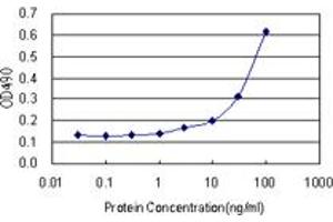 Sandwich ELISA detection sensitivity ranging from 1 ng/mL to 100 ng/mL. (GRIN2C (人) Matched Antibody Pair)