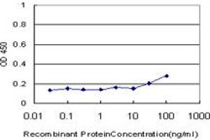 Detection limit for recombinant GST tagged PDK1 is approximately 30ng/ml as a capture antibody. (PDPK1 抗体  (AA 203-302))