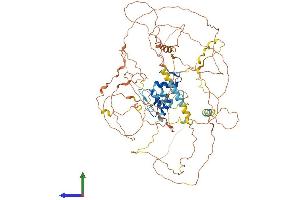 AlphaFold protein structure predicition of Mouse Recombinant Bcl11a Protein, UniprotID Q9QYE3