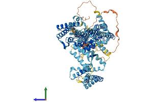 AlphaFold protein structure predicition of Mouse Recombinant Tpcn1 Protein, UniprotID Q9EQJ0 (TPCN1 Protein (AA 1-817) (His tag))