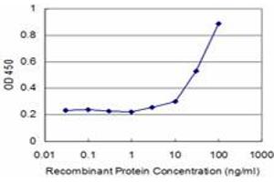 Detection limit for recombinant GST tagged SMAD6 is approximately 3ng/ml as a capture antibody. (SMAD6 抗体  (AA 285-384))