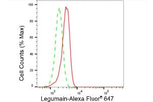 Flow cytometric analysis of Legumain expression in HeLa cells using Legumain antibody (ABIN7799247), 1:2,000). (Recombinant LGMN 抗体)