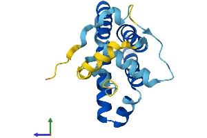 AlphaFold protein structure predicition of Mouse Recombinant Praf2 Protein, UniprotID Q9JIG8