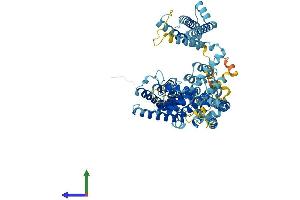 AlphaFold protein structure predicition of Mouse Recombinant Tpcn2 Protein, UniprotID Q8BWC0
