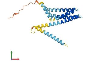 AlphaFold protein structure predicition of Mouse Recombinant Cmtm2b Protein, UniprotID Q9DAC0 (CMTM2B Protein (AA 1-210) (His tag))