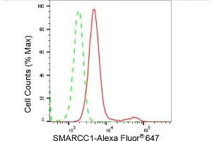 Flow cytometric analysis of SMARCC1 expression in HepG2 cells using SMARCC1 antibody (ABIN7800479), 1:2,000).