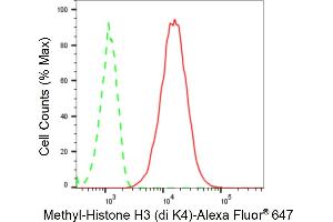 Flow cytometric analysis of Methyl-Histone H3 (di K4) expression in HT- cells using Methyl-Histone H3 (di K4) antibody (ABIN7798954), 1:2,000). (Recombinant Histone 3 抗体  (H3K4me2))