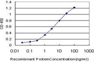 Detection limit for recombinant GST tagged LAMA5 is approximately 0. (Laminin alpha 5 抗体  (AA 1-100))