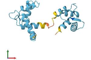 AlphaFold protein structure predicition of Mouse Recombinant Tnnc1 Protein, UniprotID P19123