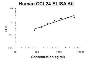 Human CCL24/Eotaxin-2 PicoKine ELISA Kit standard curve (CCL24 ELISA 试剂盒)