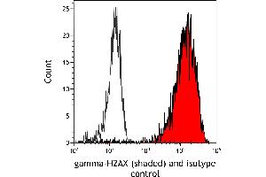 Flow Cytometry (FACS) image for anti-gamma Histone Variant H2AX (GAMMA-H2AX) (Ser140) antibody (ABIN7454026) (Recombinant gamma H2AX 抗体  (Ser140))