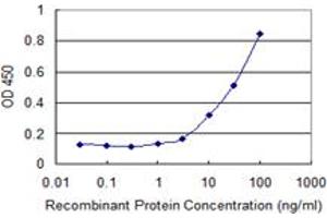 Detection limit for recombinant GST tagged HOOK3 is 1 ng/ml as a capture antibody. (HOOK3 抗体  (AA 622-718))