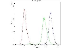 Flow Cytometry analysis of HepG2 cells using anti-SCR1B antibody (ABIN5693286).