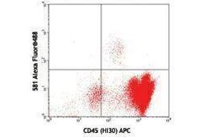 Flow Cytometry (FACS) image for anti-CD34 (CD34) antibody (Alexa Fluor 488) (ABIN2657407) (CD34 抗体  (Alexa Fluor 488))