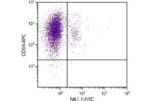 C57BL/6 mouse splenocytes were stained with Rat Anti-Mouse CD54-APC. (ICAM1 抗体  (APC))