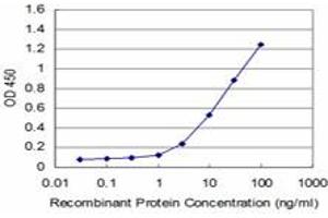 Detection limit for recombinant GST tagged GCM1 is approximately 1ng/ml as a capture antibody. (GCM1 抗体  (AA 108-166))