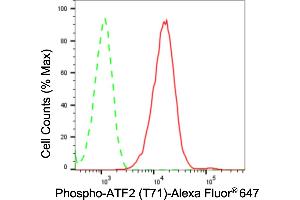 Flow cytometric analysis of phospho-ATF2 (T71) expression in C2C12 cells using phospho-ATF2 (T71) antibody (ABIN7797480), 1:2,000).