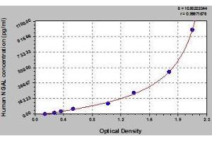 Typical standard curve (Lipocalin 2 ELISA 试剂盒)