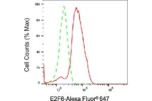 Flow cytometric analysis of E2F6 expression in HeLa cells using E2F6 antibody (ABIN7798416), 1:2,000). (Recombinant E2F6 抗体)