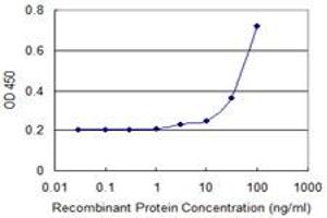 Detection limit for recombinant GST tagged WSB1 is 10 ng/ml as a capture antibody. (WSB1 抗体  (AA 53-137))