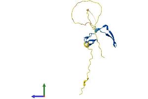 AlphaFold protein structure predicition of Human Recombinant YAF2 Protein, UniprotID Q8IY57