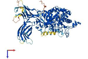 AlphaFold protein structure predicition of Human Recombinant PLA2G4D Protein, UniprotID Q86XP0