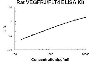 Rat VEGFR3/FLT4 PicoKine ELISA Kit standard curve (FLT4 ELISA 试剂盒)