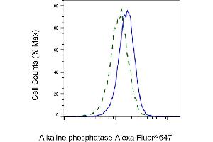 Validation of Alkaline phosphatase knockdown using flow cytometry. (Recombinant Alkaline Phosphatase 抗体)