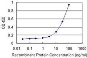 Detection limit for recombinant GST tagged PSTPIP1 is 1 ng/ml as a capture antibody. (PSTPIP1 抗体  (AA 1-416))