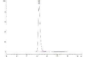 Size-exclusion chromatography-High Pressure Liquid Chromatography (SEC-HPLC) image for Tissue Factor Pathway Inhibitor (Lipoprotein-Associated Coagulation Inhibitor) (TFPI) (AA 29-282) protein (His-Avi Tag) (ABIN7275696)