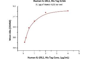 ELISA image for Interleukin 1 Receptor-Like 1 (IL1RL1) (AA 19-328) (Active) protein (His tag) (ABIN2181366)