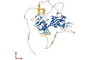 AlphaFold protein structure predicition of Mouse Recombinant Tiparp Protein, UniprotID Q8C1B2