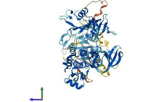 AlphaFold protein structure predicition of Mouse Recombinant Itk Protein, UniprotID Q03526