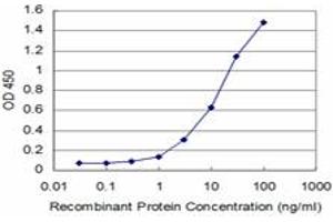 Detection limit for recombinant GST tagged DUB3 is approximately 0. (USP17L2 抗体  (AA 431-530))
