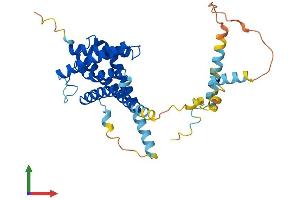 AlphaFold protein structure predicition of Mouse Recombinant Igbp1b Protein, UniprotID Q9QZ29