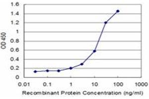 Detection limit for recombinant GST tagged WRB is approximately 1ng/ml as a capture antibody. (WRB 抗体  (AA 29-101))