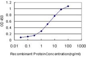 Detection limit for recombinant GST tagged GOLM1 is approximately 0. (GOLM1 抗体  (AA 302-401))