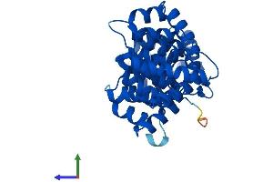 AlphaFold protein structure predicition of Mouse Recombinant Anxa10 Protein, UniprotID Q9QZ10