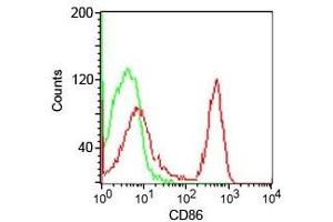 Flow cytometry testing of human PBMC using CD86 antibody (clone CDLA86). (CD86 抗体)
