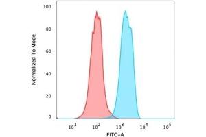 Flow Cytometric Analysis of PFA-fixed permeabilised MCF-7 cells using FOXA1 Mouse Recombinant Monoclonal Antibody (rFOXA1/1515). (Recombinant FOXA1 抗体  (AA 372-472))