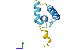 AlphaFold protein structure predicition of Mouse Recombinant Chchd7 Protein, UniprotID Q8K2Q5