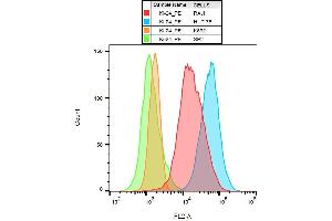 Surface staining of several cell lines with anti-human CD70 (Ki-24) PE. (CD70 抗体  (PE))