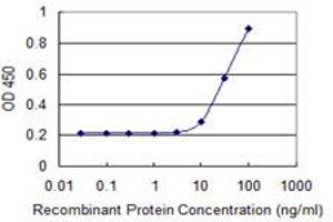 Detection limit for recombinant GST tagged ZIC4 is 3 ng/ml as a capture antibody. (ZIC4 抗体  (AA 1-90))